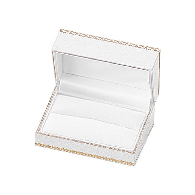 Leatherette Double Ring Box with Matching Insert and White Window