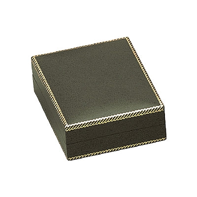 Leatherette Pendant Box with Matching Insert and White Window