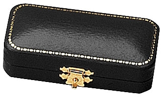 Antique Look Leatherette Cufflink Box with Satin Inner Lid
