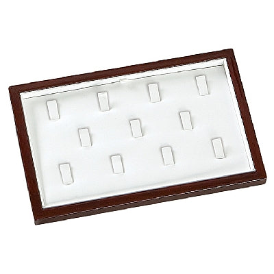 Leatherette & Wooden 11 Ring Clips Display