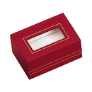 Paper Covered Double Ring Box with Window and Matching Interior