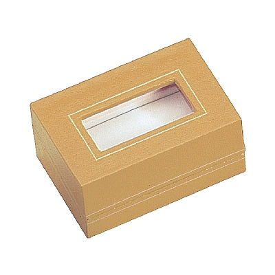 Paper Covered Double Ring Box with Window and Matching Interior