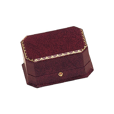 Leatherette Double Ring Box with Velvet Interior