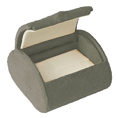 Suede Domed Single Ring Box with White Suede Interior