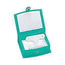 Lizard Skin Textured Leatherette French Clip Earring Box with White Interior