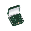 Leatherette French Clip Earring Box with Gold Accent and Matching Insert