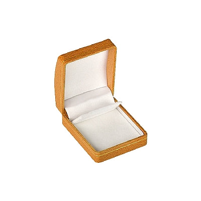 Leatherette Clip Earring Box with Gold Accent and White Interior