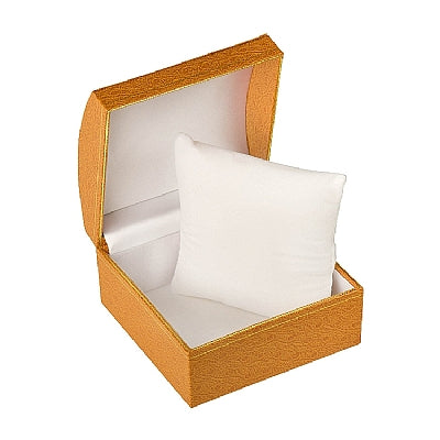 Leatherette Collar Watch Box with Gold Accent and White Interior