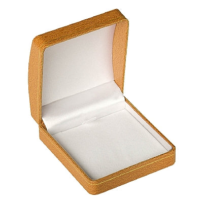 Leatherette Large Pendant Box with Gold Accent and White Interior