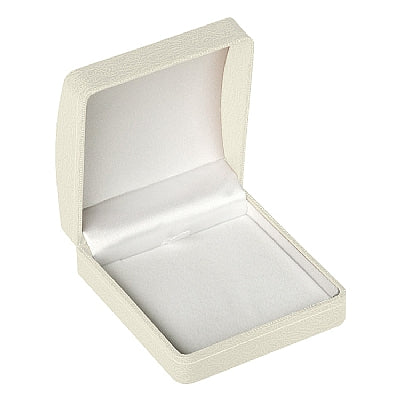 Leatherette Large Pendant Box with Gold Accent and White Interior