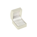 Leatherette Single Ring Box with Gold Accent and White Interior