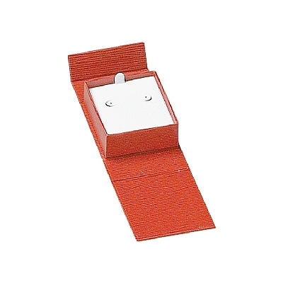 Textured Leatherette Hoop Earring Box with Magnetic Closure and White Insert