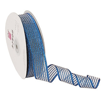 Wired Metallic Striped Ribbon