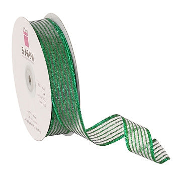 Wired Metallic Striped Ribbon