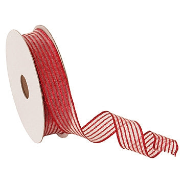 Wired Metallic Striped Ribbon