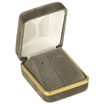 Velvet Single Earring Box with Gold Rims and Matching Insert