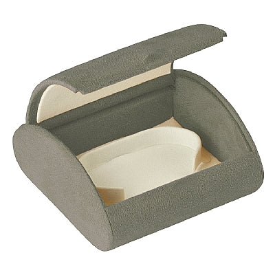 Suede Domed Bangle Box with White Suede Interior