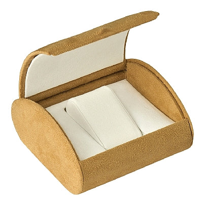 Suede Domed Bangle or Watch Box with White Suede Interior
