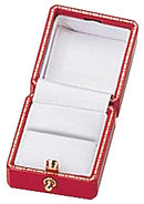 Antique Look Leatherette Single Ring Box with Satin Inner Lid