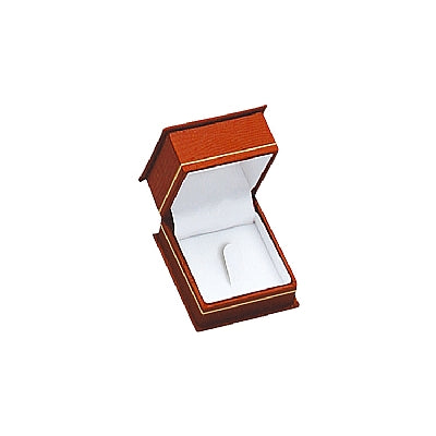 Lizard Skin Textured Leatherette Clip Ring Box with White Interior