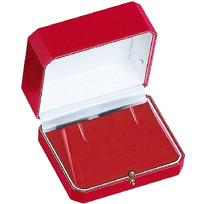 Leatherette Large Pendant or Earring Box with Gold Accent and Matching Insert