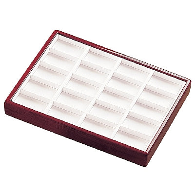 Mahogany Wooden Jewelry Display Tray with 25 Slots