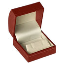 Paper Covered Clip Earring Box with Gold Accent and White Interior