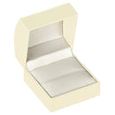 Paper Covered Single Ring Box with Gold Accent and White Interior