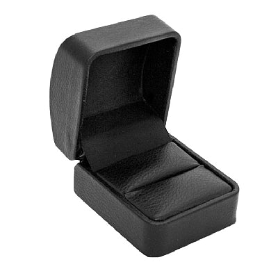 Leatherette Single Ring Box with Matching Interior and  Two Piece Packer