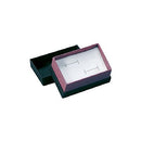 Textured Paper Covered Double Ring Box with White Interior