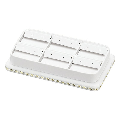 Leather Earring Display for 6 Pairs with Rope Trim