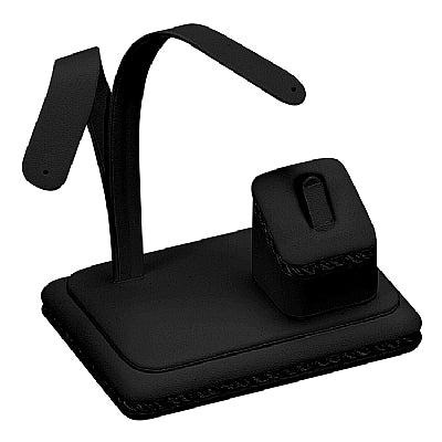 Leather Set of Earring and Ring Stand with Rope Trim