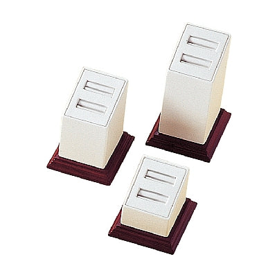 Leatherette & Wooden Set of 3 Ring Stands