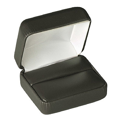 Leatherette Double Ring Box with Matching Leather Feel Inserts