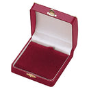Leatherette Large Pendant Box with Gold Trim and Closure