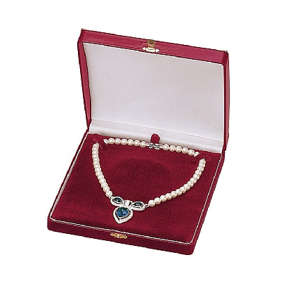 Leatherette Pearl Box with Gold Trim and Closure