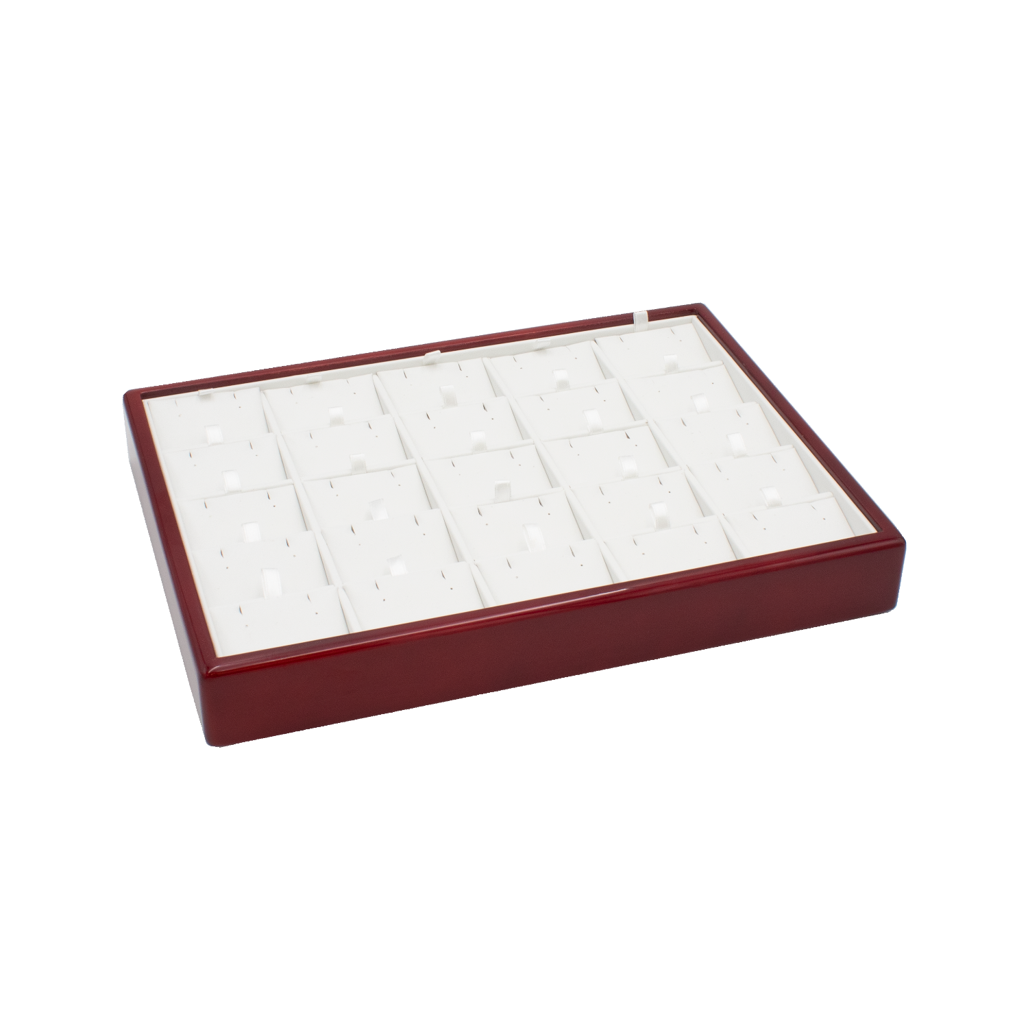 Genuine Wood Mahogany Frame Tray with Leatherette Interior