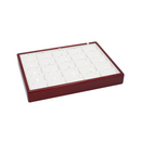 Genuine Wood Mahogany Frame Tray with Leatherette Interior