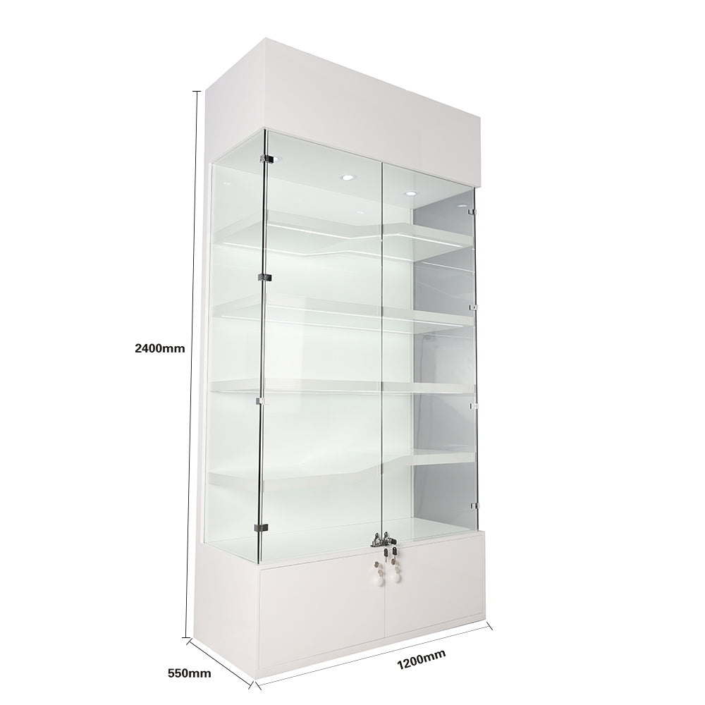 Jewelry Showcase with Backlit Customization and Four-Level Shelving