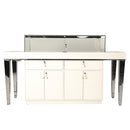 White Gloss Wood with Aluminum Frame Jewelry Display Showcase