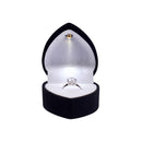 Suede Heart Ring Box with LED Light