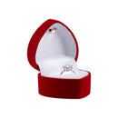 Suede Heart Ring Box with LED Light