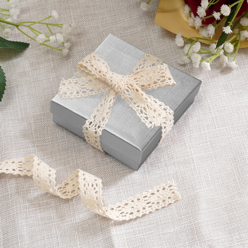 Silver and Gold Linen Cotton Filled Cardboard Box