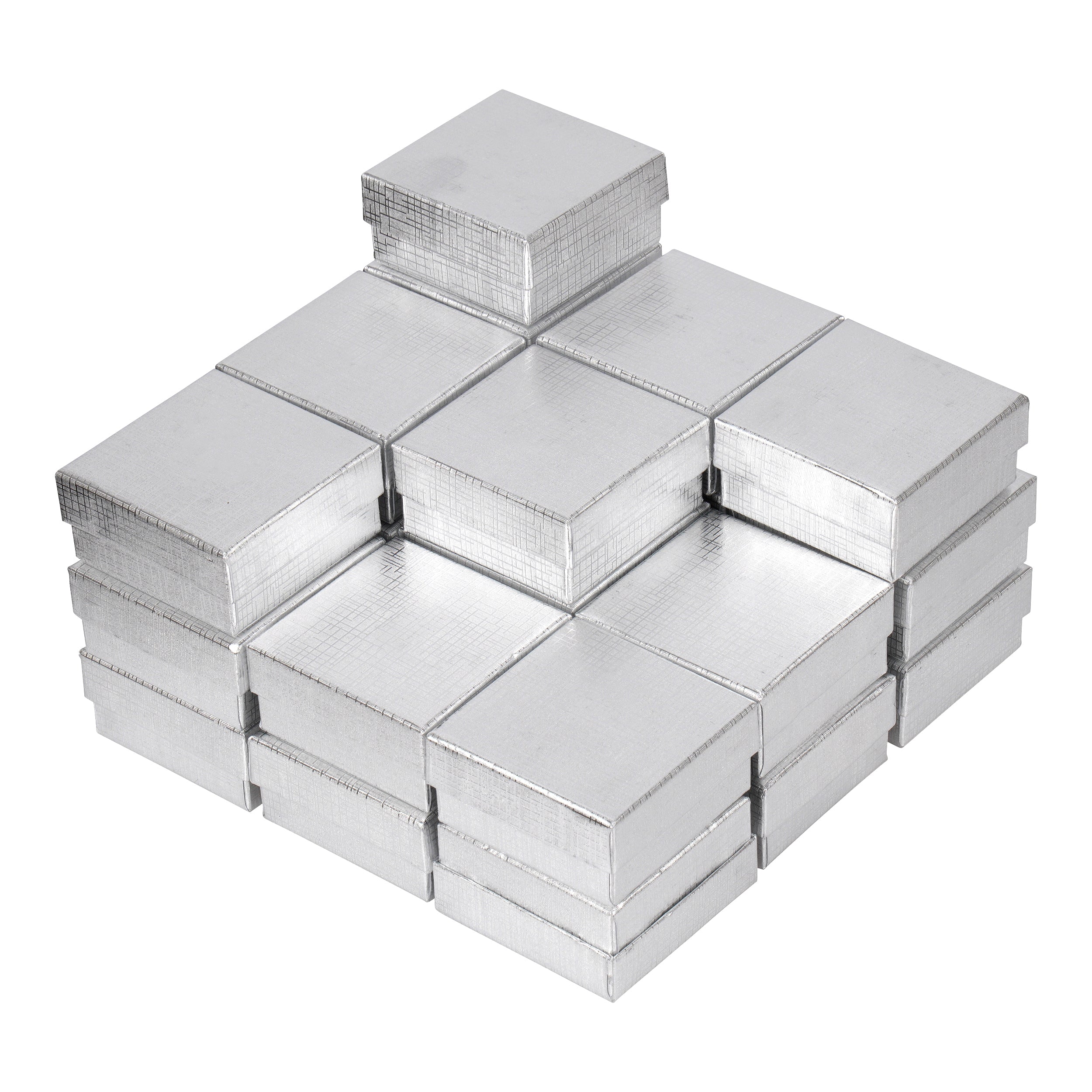 Silver and Gold Linen Cotton Filled Cardboard Box