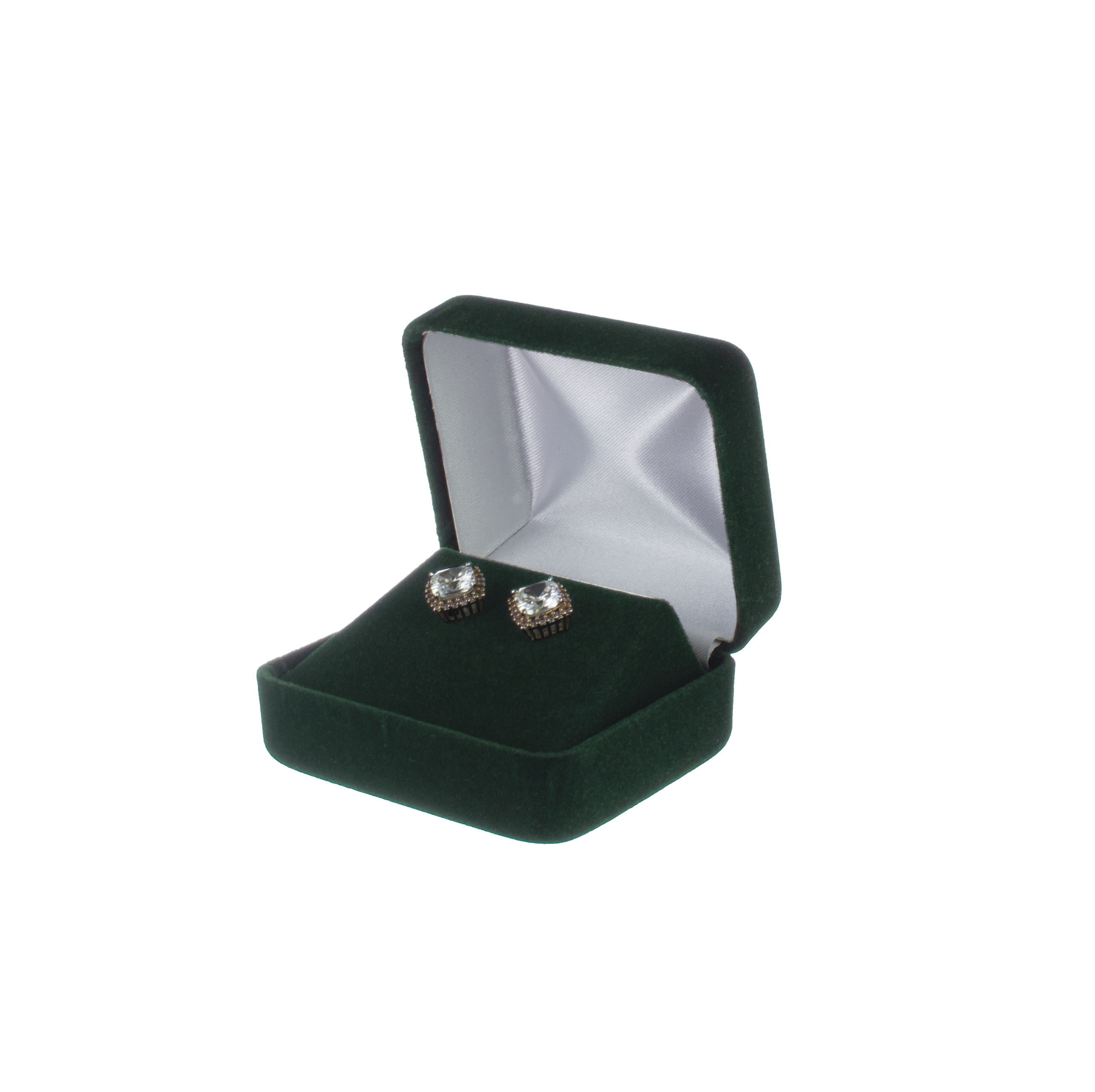 Velour Double Earring Box with White Sleeve
