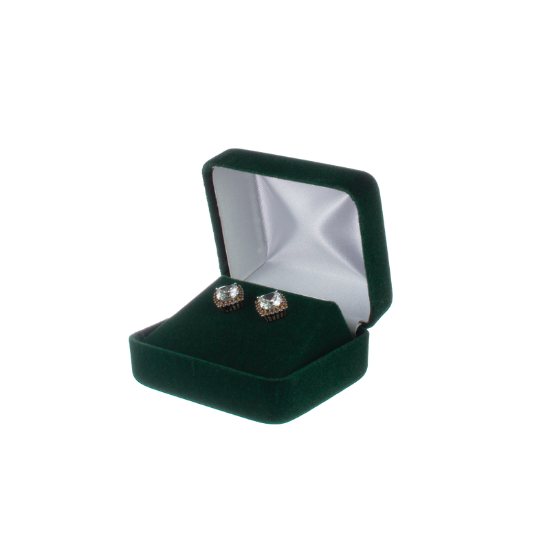 Velour Double Earring Box with White Sleeve