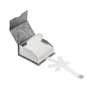 Elegant Paper French Clip Earring Box with a Unique Magnetic Ribbon