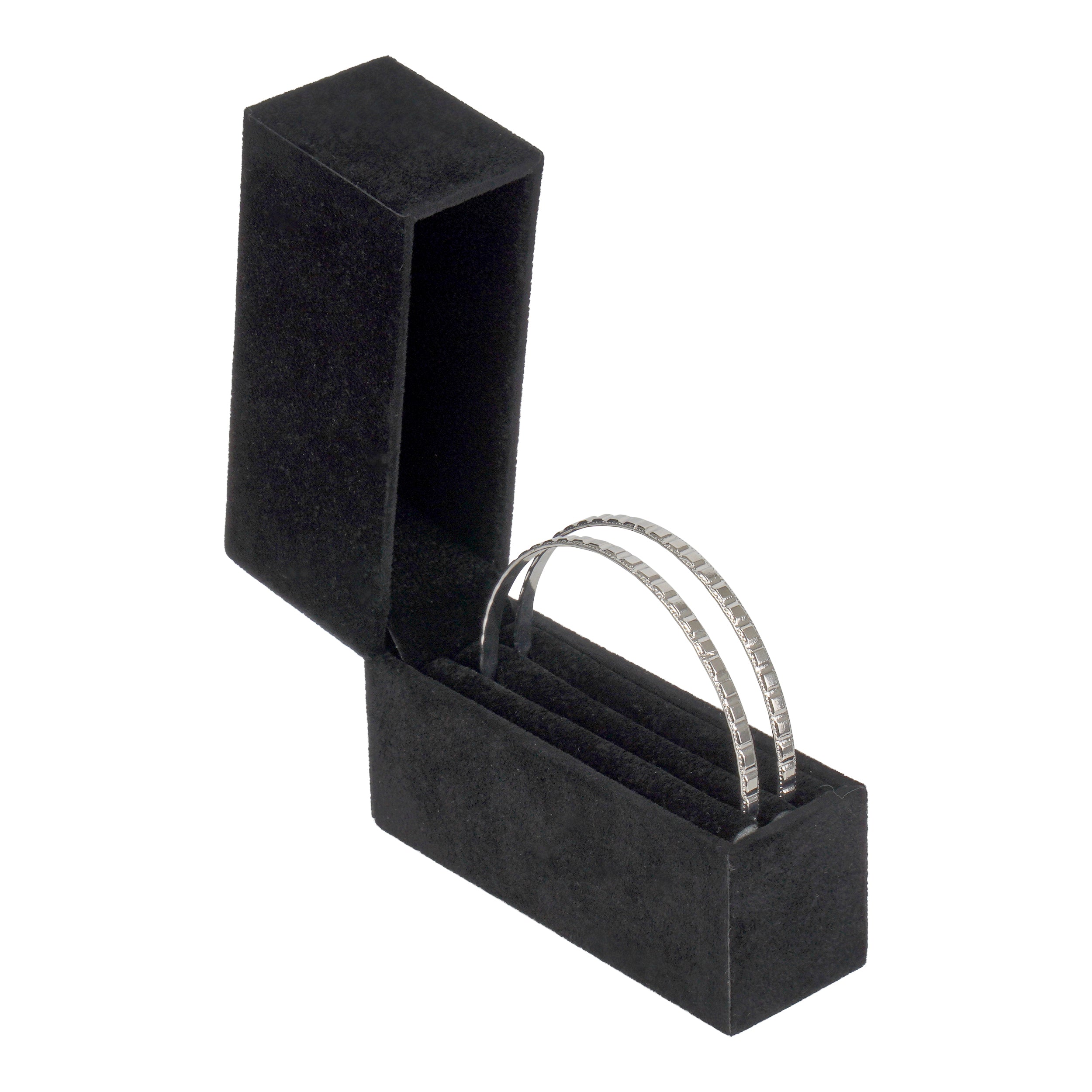 Vertical Large Hoop Box with Matching Suede Interior