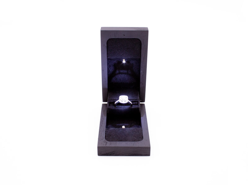 Black Wood Pop Box With Two LED Lights