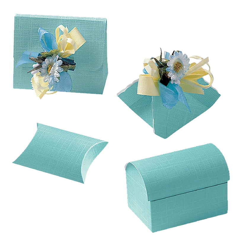 Aqua Linen Confection Boxes